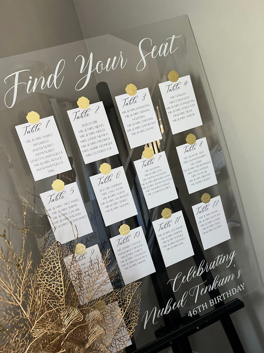 Seating Chart (Print on Acrylic)