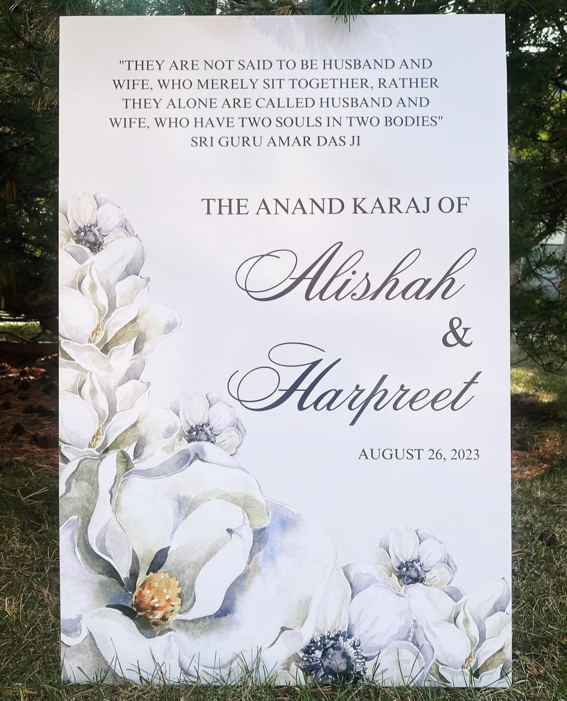 Printed Welcome Sign