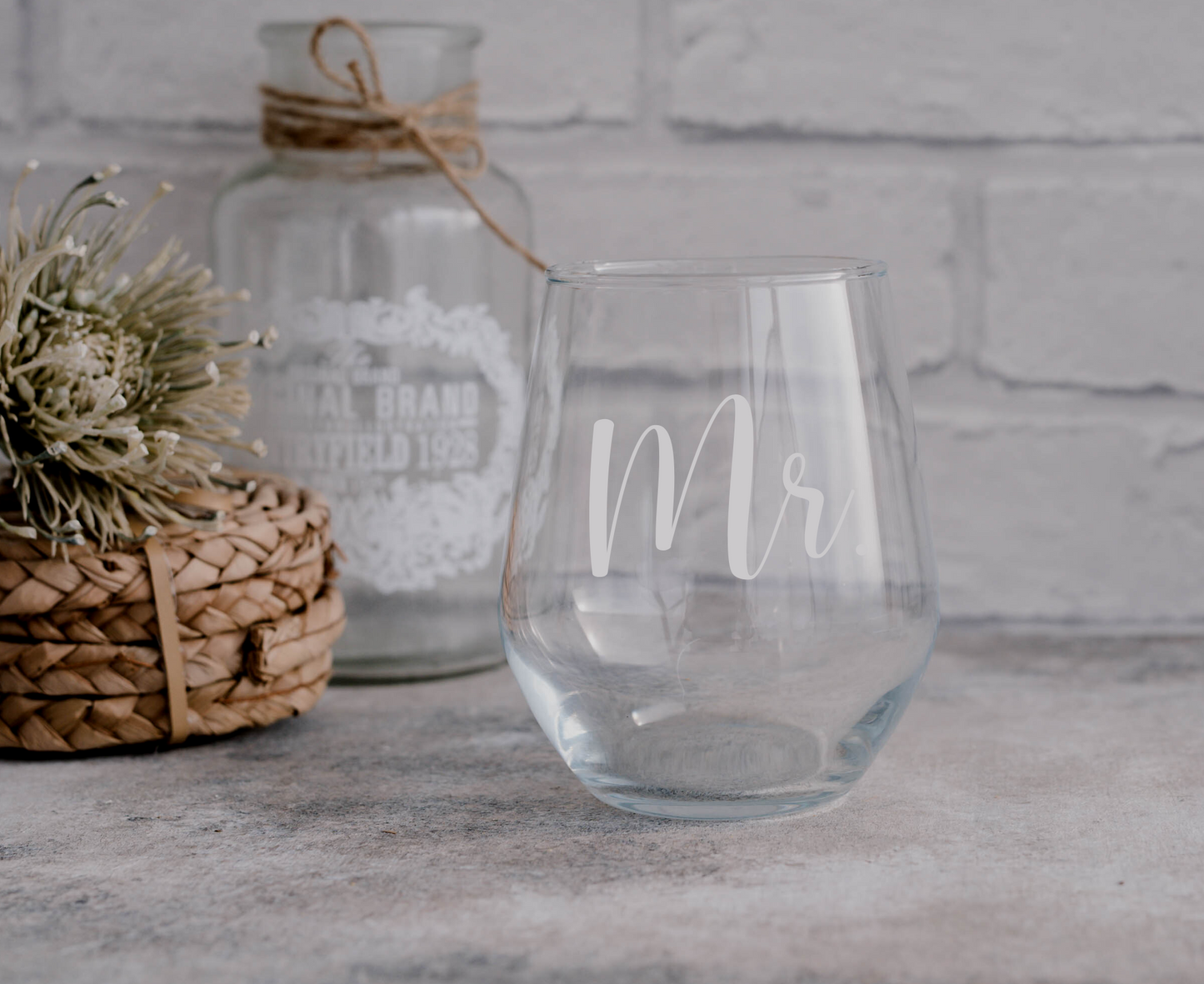 Etched Wine Glasses